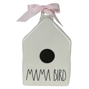 Rae Dunn Artisan Collection "MAMA BIRD" Birdhouse Square Pink Ribbon Farmhouse